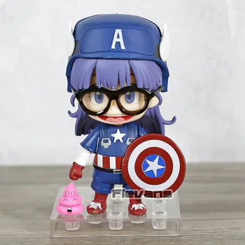 

Dr. Slump Arale Cos Captain America Cartoon Kawaii PVC Action Figure Collectible Model Toy