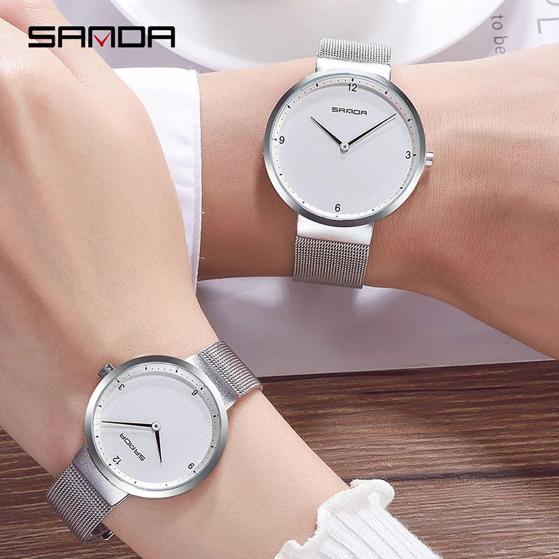BEST  Lovers Watches For Men Women Waterproof Quartz Couple Simple Watch Stainless Steel Bracelet Clock M
