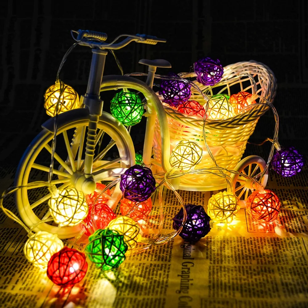 3M 20 Cotton Ball Christmas Fairy Lights Outdoor Battery Power Led