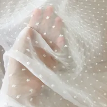 1 ярд 3D точка качество шифон кружево ткань, мягкая подкладка наряд ткань для свадьбы кутюр, свадебное платье, наряды ремесло 150 см Ширина