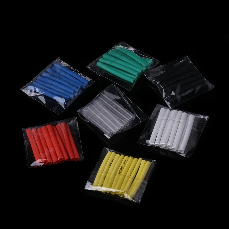 

70 Pcs 7 Colors 3.0mm Heat Shrink Tube Retardant Polyolefins 2:1 Tubing Wrap Sleeve Kit #20/18L