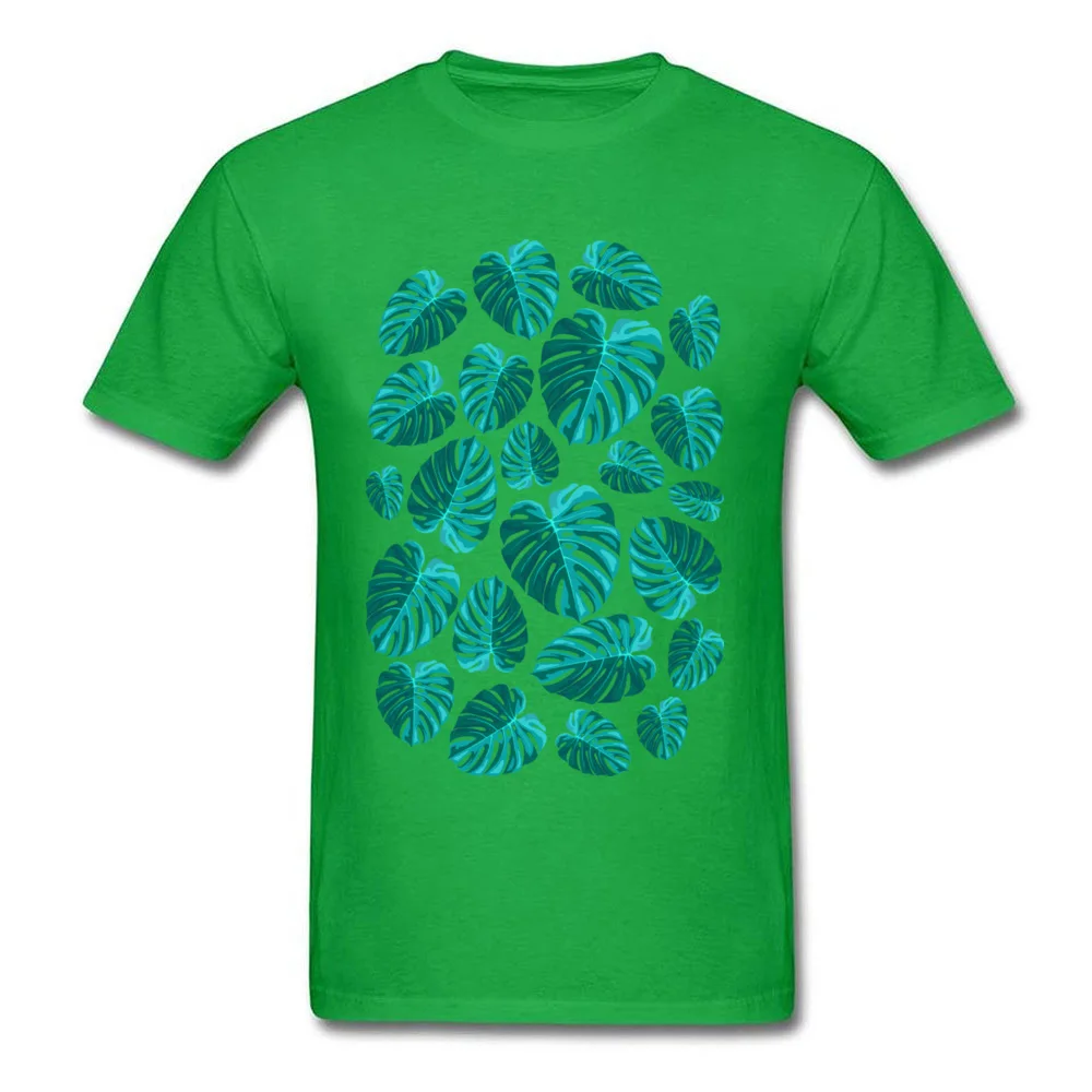 Tropical Leaf Monstera Plant Pattern T-shirts New Fashion Mens Lovers Day Tops Tees Personalized Sweatshirts O-Neck Pure Cotton Tropical Leaf Monstera Plant Pattern green