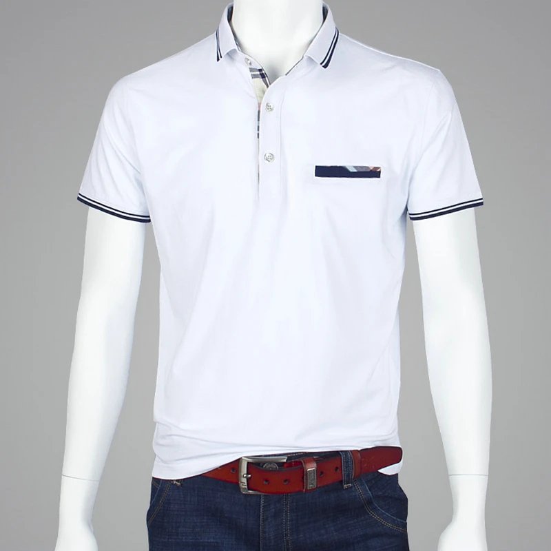 

2017 Men's short-sleeve polo shirt solid color men polos casual short-sleeved thin section lapel polo Plus size S-10XL