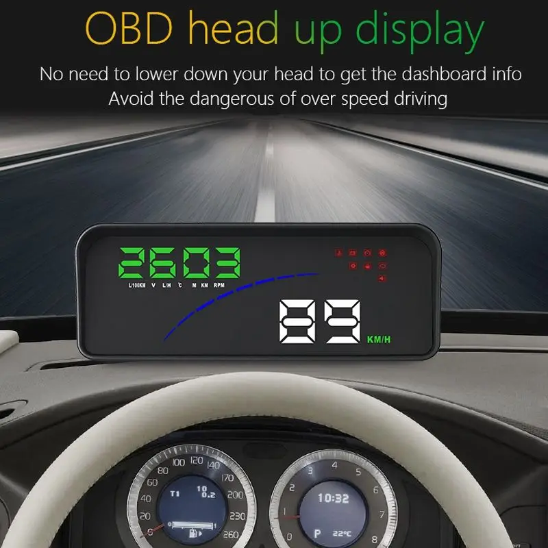 2018 P9 HUD Smart gps автомобилей Head Up Дисплей OBD2 более Скорость Предупреждение сигнализации Системы