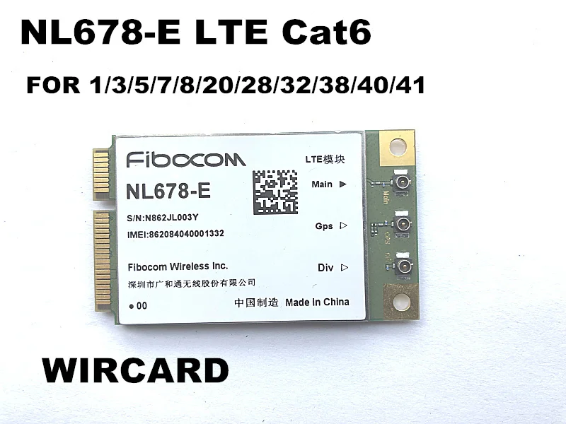 NL678 E LTE Cat6 Mini PCIe сотовый модуль DL 300 Мбит/с UL 50 gps для Band 1/3/5/7/8/20/28/32/38/40/41|3G модемы| |