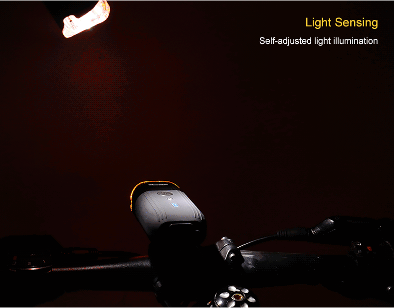 Sale Deemount Bicycle Smart Front Light Cycling LED Headlight W/ Yellow Tone Warning for Daytime Riding Upto 800lumen 4000mAH Lantern 8