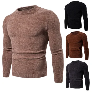 

YM001 New Fashion Autumn Men Clothes Pure color round neck knitted Jersey Jacket Sweater Pullovers
