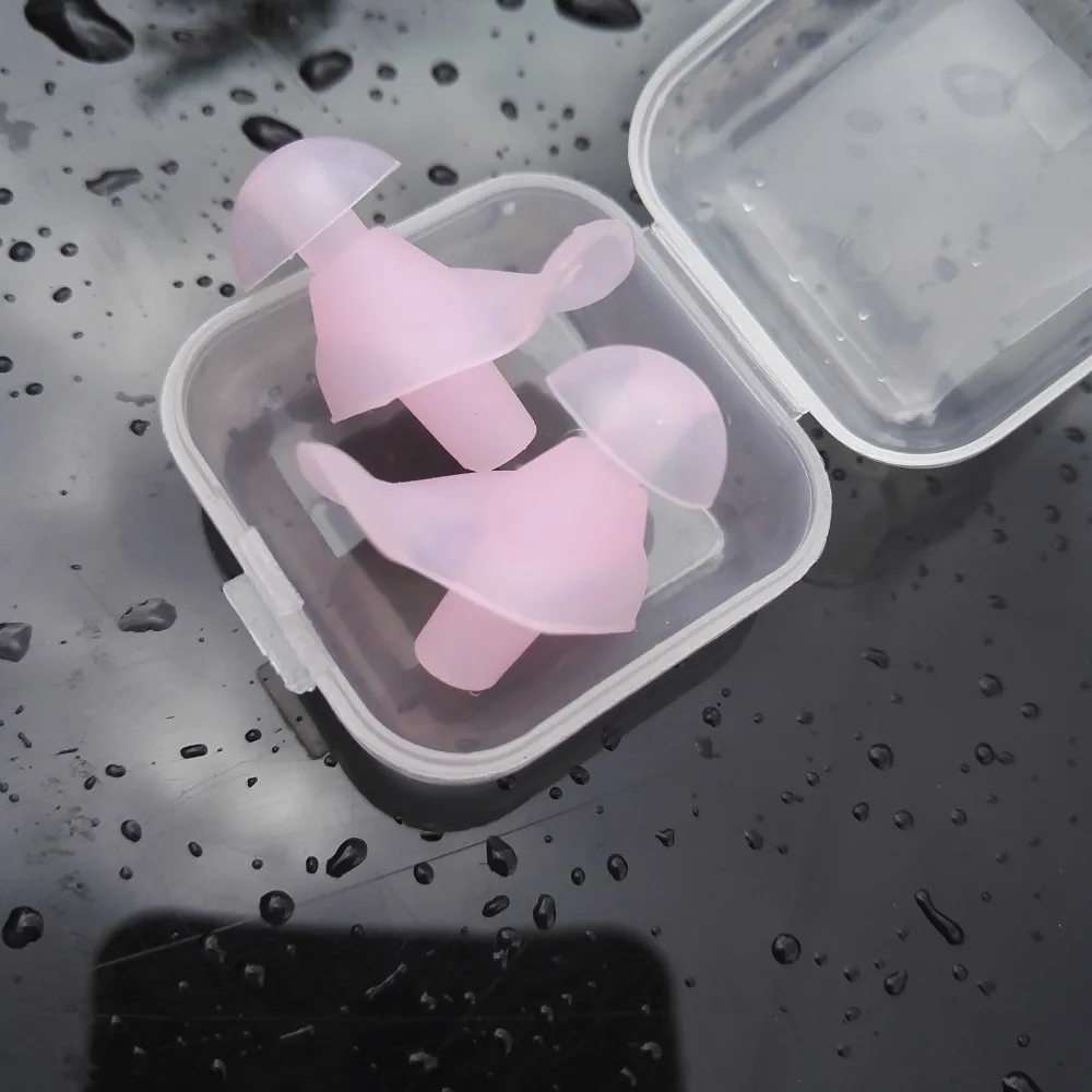 

1 Pair Swimming Earplugs Waterproof Swimming Professional Silicone Swim Earplugs Soft Earplugs For Noise-Proof Swimming Diving