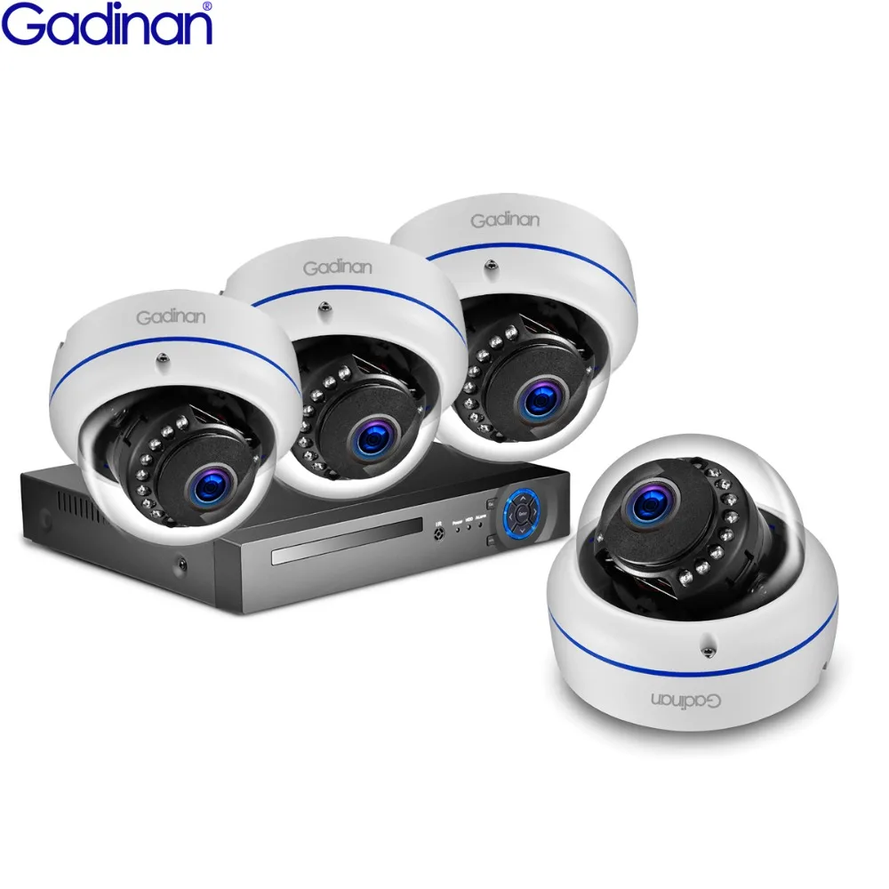 

GADINAN H.265 4CH POE System 48V POE 5MP 3MP 2MP CCTV Camera HD Network IP66 Vandalproof Motion Detection Security System