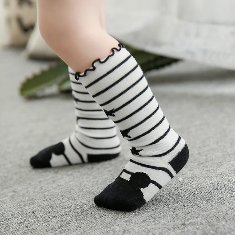 3 24M Cute Knee Newborn Baby Socks Spring/Autumn Infant Baby Girl Socks