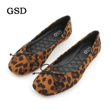 Новая модная женская обувь с леопардовым принтом, с бантом-бабочкой, на плоской подошве, из замши, с круглым носком, индивидуальная удобная повседневная женская обувь
