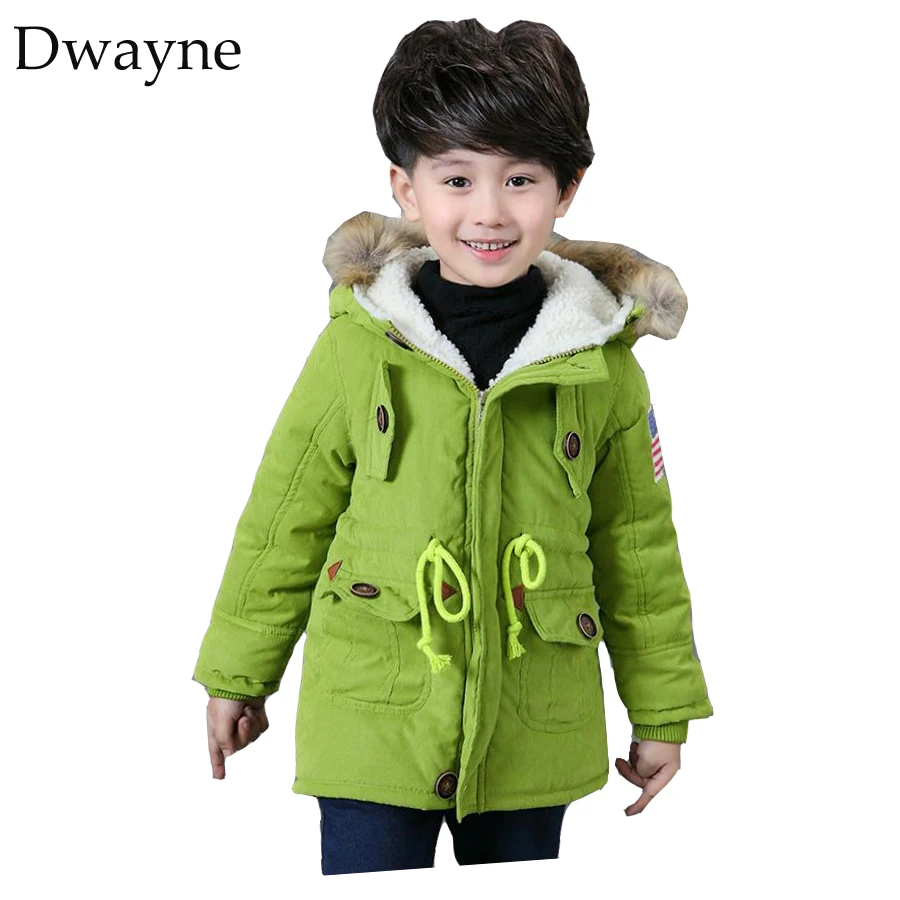 New Children Winter Clothing Coats Boys Girls Warm Jackets Park Hooded Slim Kids Outerwear Clothes Costumes Boys Windproof Coat