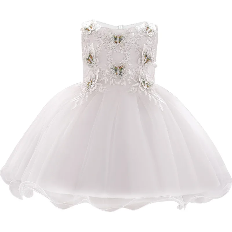 Кружевная одежда с блестками для девочек платье для новорожденных Детская праздничная одежда костюм принцессы с юбкой-пачкой для девочек от 0 до 2 лет, платья для дня рождения - Цвет: Белый