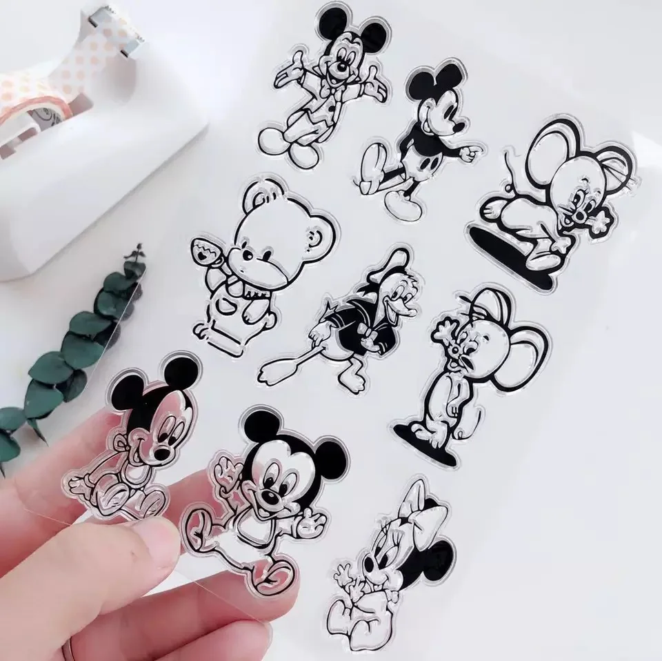 

Mickey Mouse Transparent Clear Silicone Stamp/Seal for DIY scrapbooking/photo album Decorative clear stamp sheets