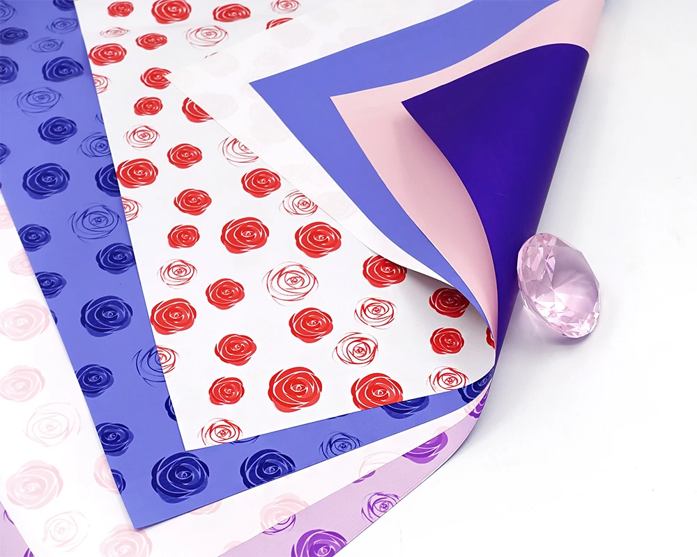 Перламутровый цветной цветочный узор оберточная бумага цветы подарочная оберточная бумага пластиковая Водонепроницаемая оберточная бумага