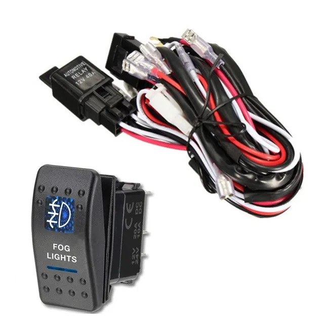 EE support 40A 12V Car Rocker Switch Relay Fuse Wiring Harness Kit LED