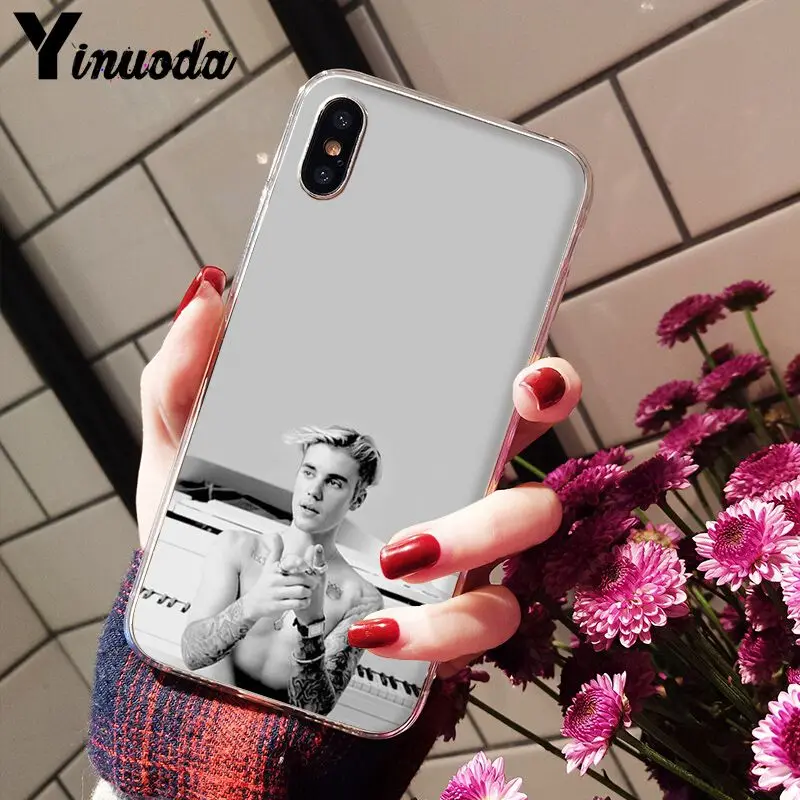 Yinuoda Justin Bieber Smart Cover Transparent Soft Shell Phone Case for Apple iPhone 8 7 6 6S Plus X XS MAX 5 5S SE XR Cover