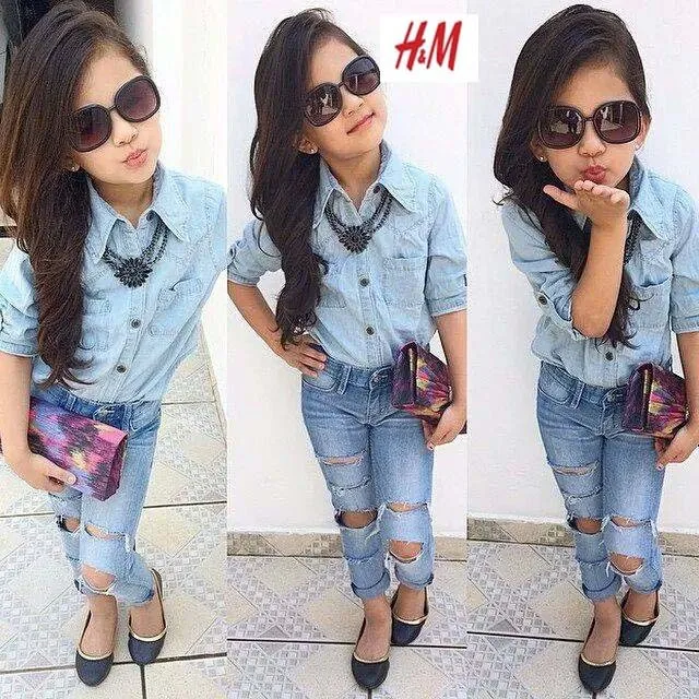 new girls denim clothing set baby kids girls denim shirts+jeans children  clothing set 2pcs toddler baby clothes 2015 fashion|clothes dollar|clothing  bulkclothing hook - AliExpress