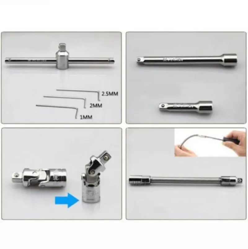 DWZ Car Repair Tool Sets 46pcs/set Combination Tool Wrench Set Batch Head Ratchet Pawl Socket Spanner Screwdriver