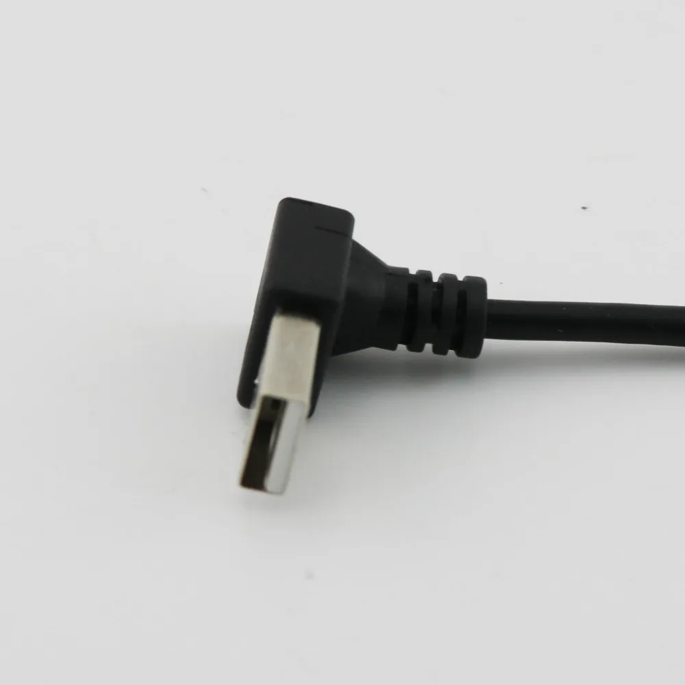 1 шт. USB 2,0 Тип мужчина вниз углом к USB 2,0 мужчина вниз под углом данных Зарядное устройство разъем адаптера кабель 25 см