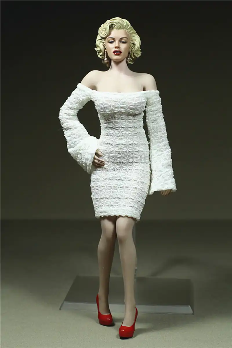 Customed 1:6 Scale Woman White Skirt for 12/" Female Body Model Toy Action Figure