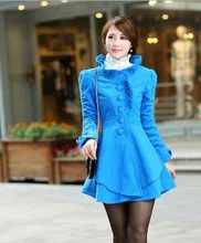 2014 Winter explosion models Fashion sweet Lace collar Upscale Slim Jacket Women’s Asymmetrical hem woolen X05