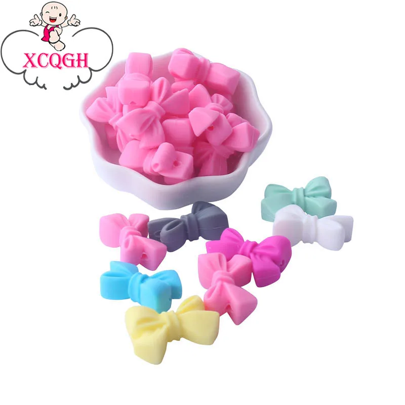 

XCQGH 10PCS Bowk Soft Silicone Teether Beads for DIY Newborn Toddler Jewelry Teething Necklace BPA FREE