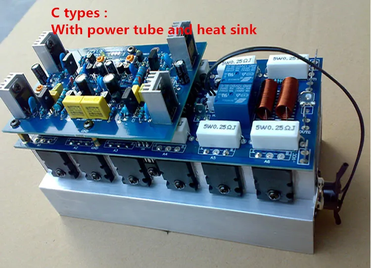 Новые 12 шт. C5200 A1943 силовая трубка, собранная 350 Вт* 2 2,0 канальный усилитель мощности, плата/2,0 Усилитель, сценический усилитель, плата