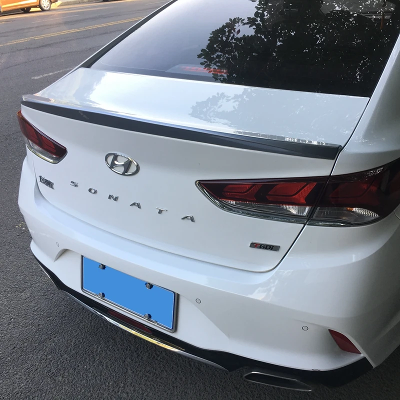

High Quality ABS Plastic Primer Color Car Tail Wing Rear Trunk Spoiler For Hyundai Sonata 9 2018 2019