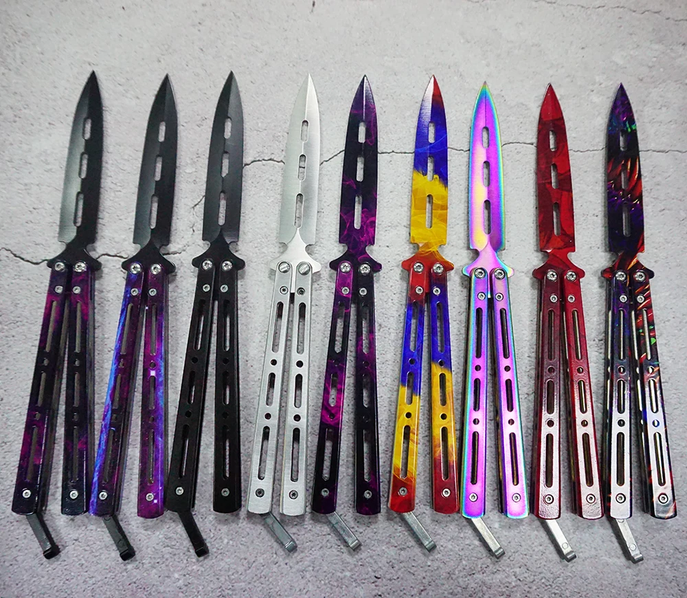 3 colors stainless steel knife Training Knife titanium knife Butterfly in knife for man gift+bag+screwdriver+spared bolts 3 colors stainless steel knife Training Knife titanium knife Butterfly in knife for man gift+bag+screwdriver+spared bolts