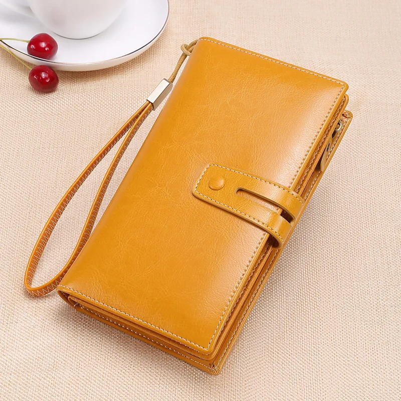 

SENDEFN Long Genuine Leather Women Wallet Female Clutch Bags Cow Leather Coin Purse Credit Card Holder Good QualIty Fashion