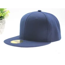 Премиум хлопок однотонные плоский Билл Snapback Hat взрослых Размеры Бейсбол Кепки(различные Цвета регулируется