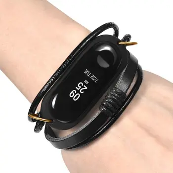 

Leather Braided Wristband Replacement Vintage Watch Bracelet Strap Band For Xiaomi Mi Band 3 4