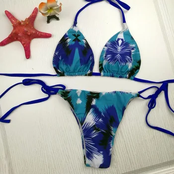 

Sexy Cross Bikini Set Swimwear female Bandage Bathing Suit Push Up Bikini 2018 Hot Printed Swimsuit Beachwear Bikinis