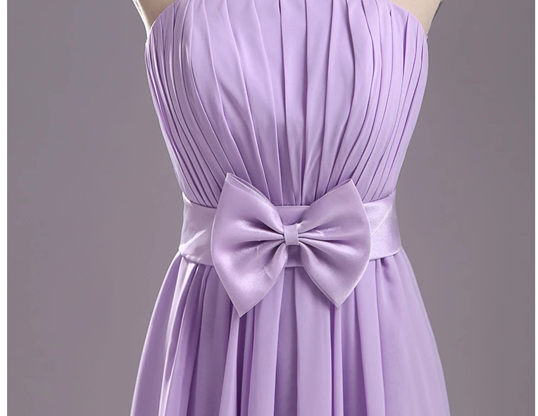 Вечерний светильник фиолетового цвета, сиреневое шифоновое элегантное короткое платье подружки невесты большого размера, свадебные вечерние платья длиной до колена, B1951