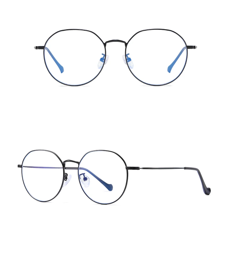 Peekaboo защитные компьютерные очки анти светло-голубые женские ретро круглые мужские очки оптические оправы золотые металлические