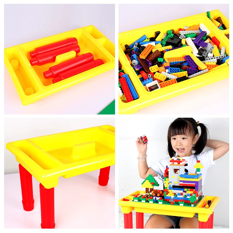 200 шт. складные блоки + стол совместимые с классическими Legoed DIY креативные