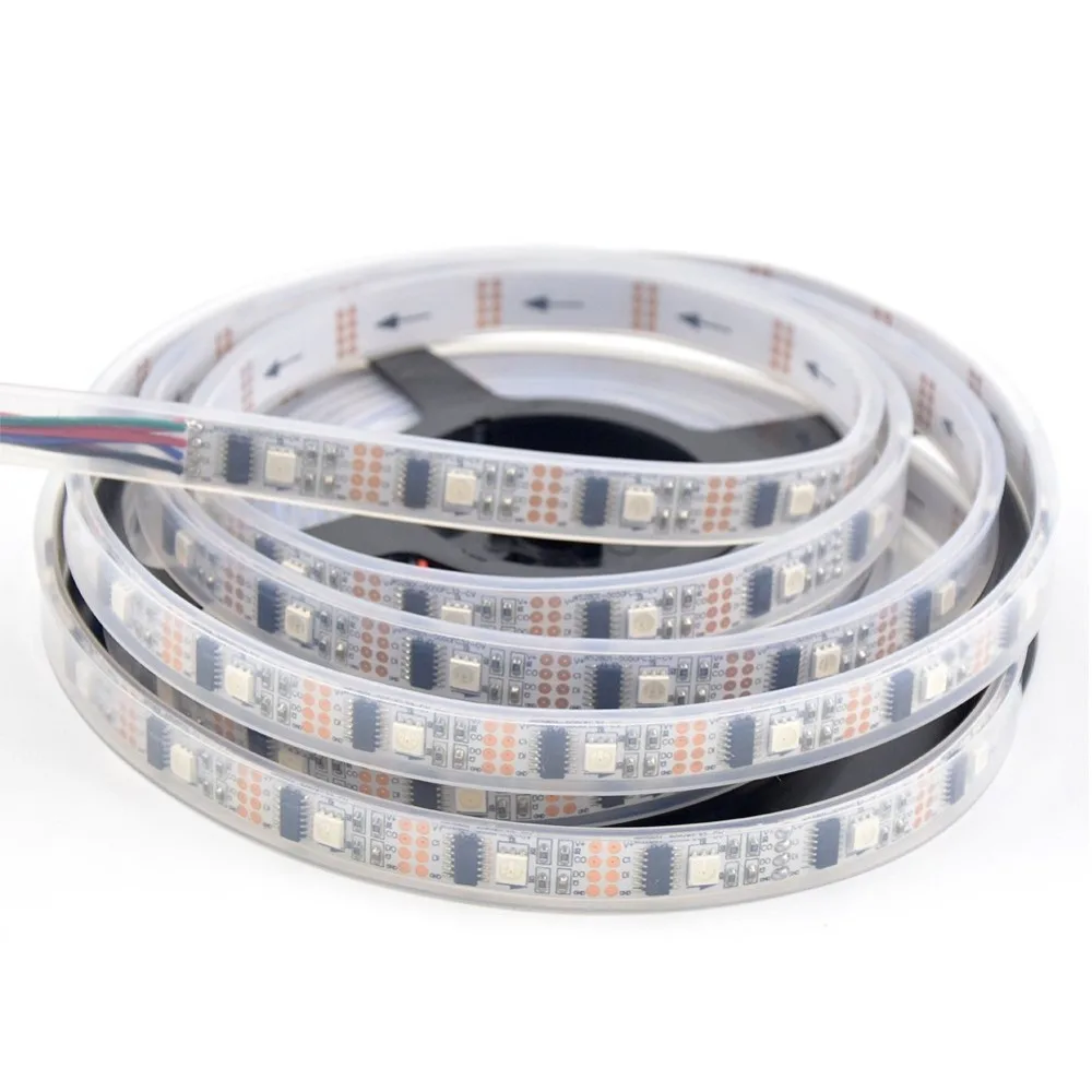 

DC5V 5M/Roll ws2801 External 2801 IC Individually Addressable 5050 SMD RGB Strip 32leds/m Arduino Development Ambilight TV Decor