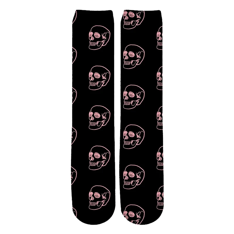 Новые носки в стиле ретро с объемным рисунком черепа, комикс панк-рок, каракули, художественные носки унисекс, женские и мужские, забавные, новинка, звездная ночь, винтажные носки-1