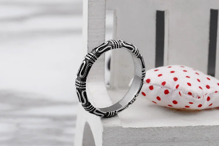5 мм Ширина кольцо из нержавеющей стали для мужчин маленькое Винтажное кольцо мужское Панк ювелирные изделия