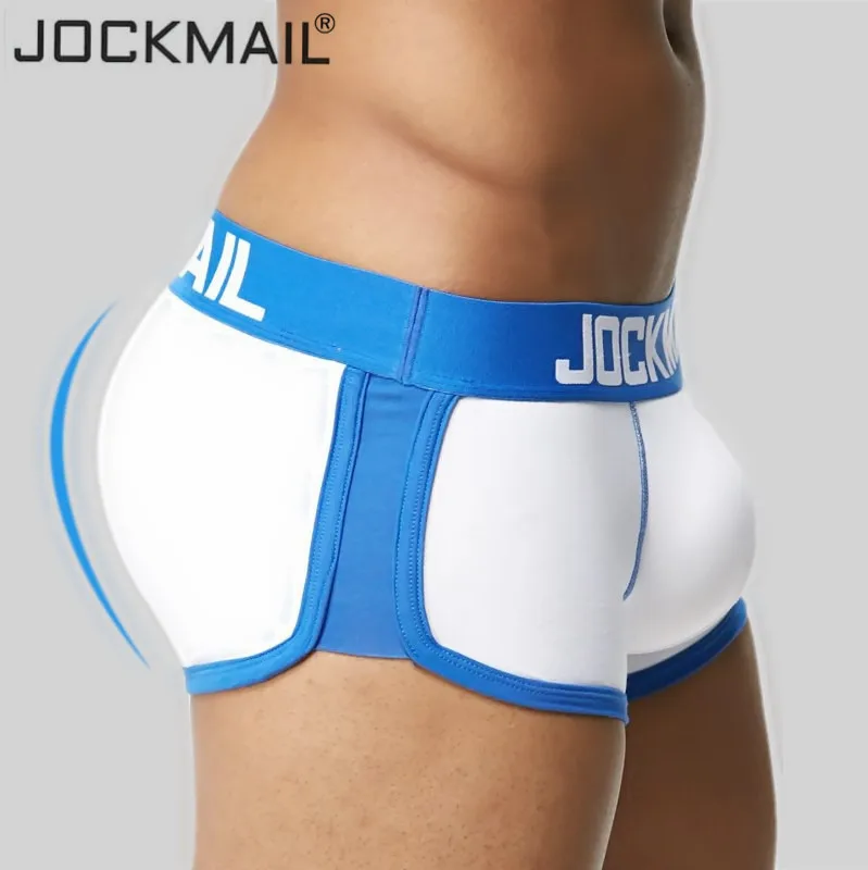 JOCKMAIL, сексуальное мужское нижнее белье, пенис и увеличитель бедер ягодиц, пуш-ап чашка, мягкое, Гей Нижнее белье, мужские боксеры, шорты, подтяжка попа, Корректирующее белье