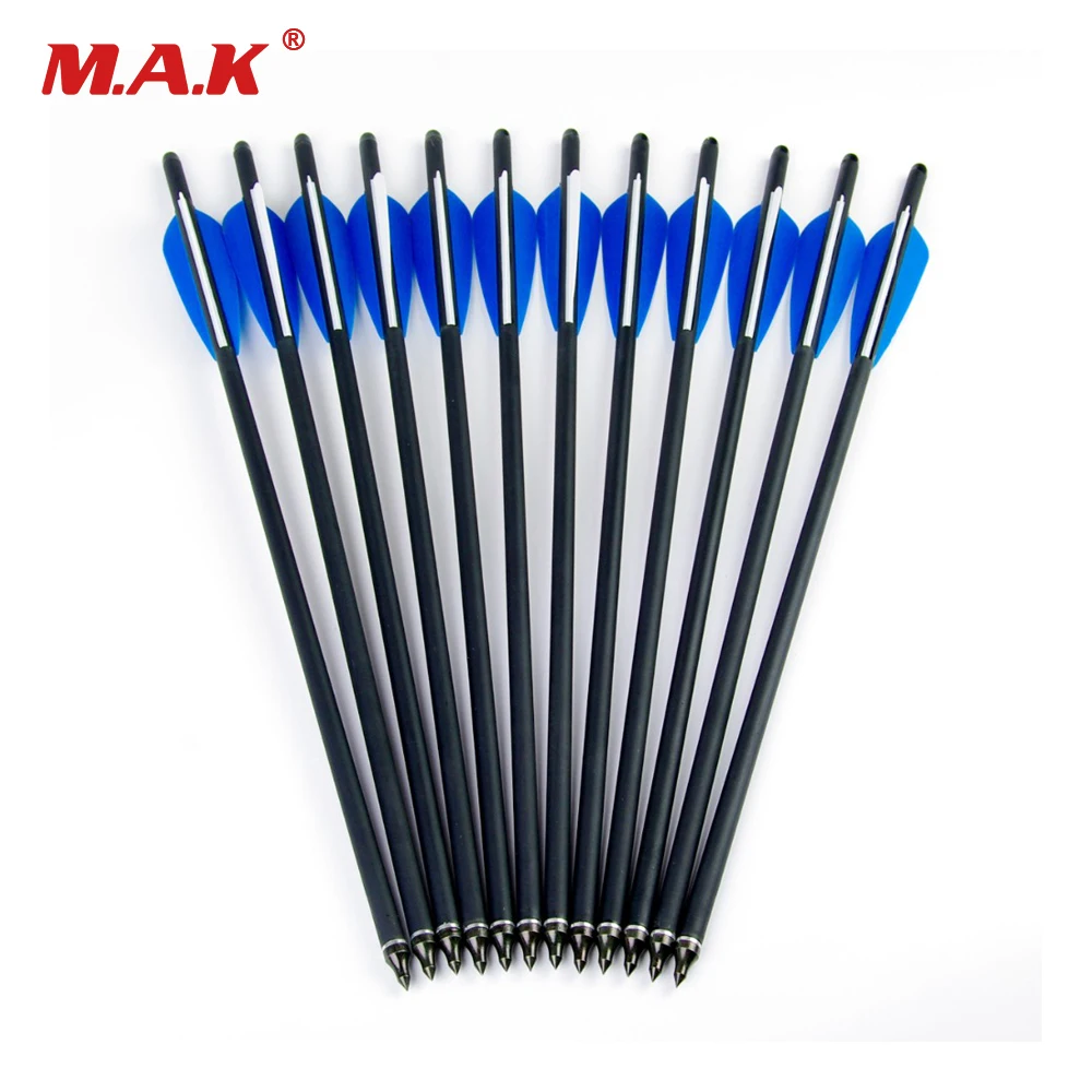 

600 pcs Crossbow Carbon Arrow 20 Inches OD 8.8mm Bolt with 125 Grain Arrow Point for Archery Bow Hunting Shooting