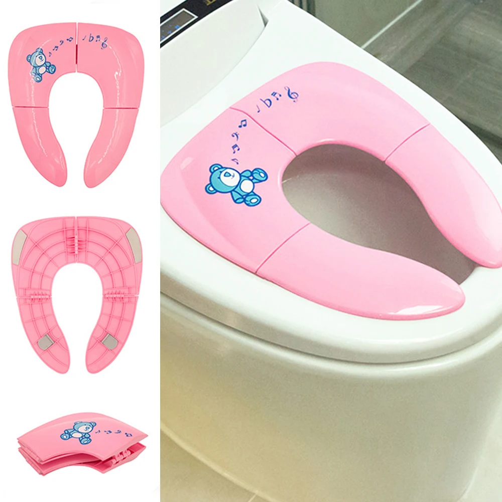 

Portable Children Kids Baby Toilet Seat Folding Travel Potty Chair Pad Safe Hygiene Baby Training Toilet Cushion