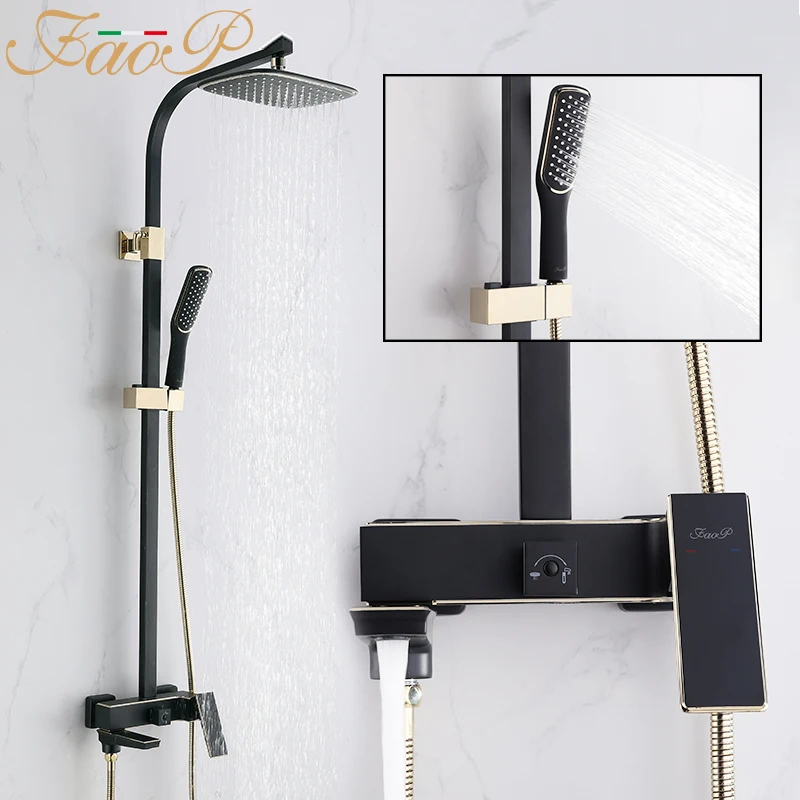 FAOP shower Faucet rainfall bathroom shower mixer tap bath Faucets tap