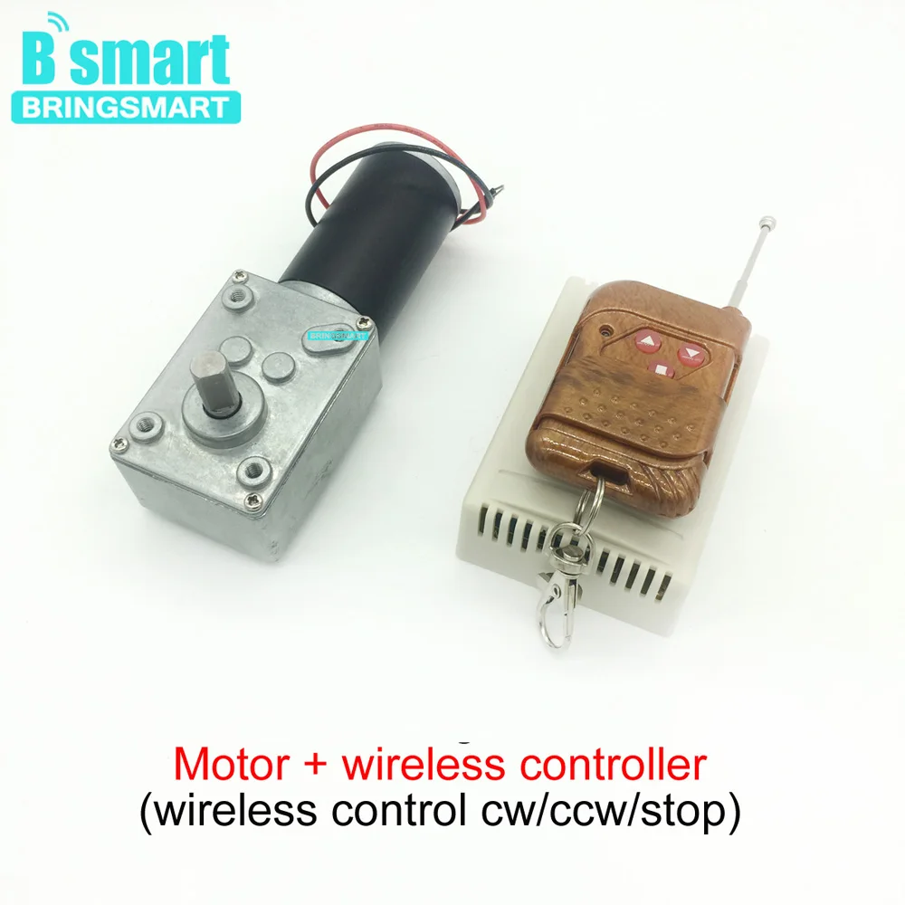 Bringsmart 12V 24V червь постоянного тока Шестерни двигатель с высоким крутящим моментом 10-470 об/мин мини Шестерни коробка редуктор мотора с встроенной функцией спуска затвора двигателя обратный DIY робот