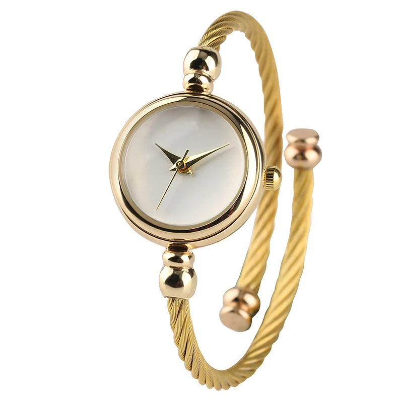 

YISUYA Trendy Women Wrist Watches White Jade Color Dial Bracelet Stainless Steel Strap Luxury Golden Face Appointment Present