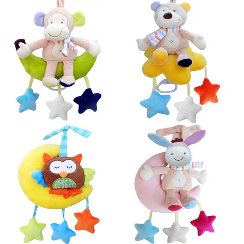 Poupees Mobiles Suspendues Pour Bebes Animaux Mignons Berceau Dessin Anime Singe Ours Hibou Hochets En Peluche Doux Pour Bebes Aliexpress