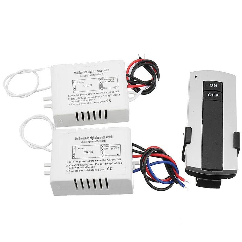 

1 Way ON/OFF Lamp Light Digital Switch Dual Button Wireless Remote Control 240V Newest