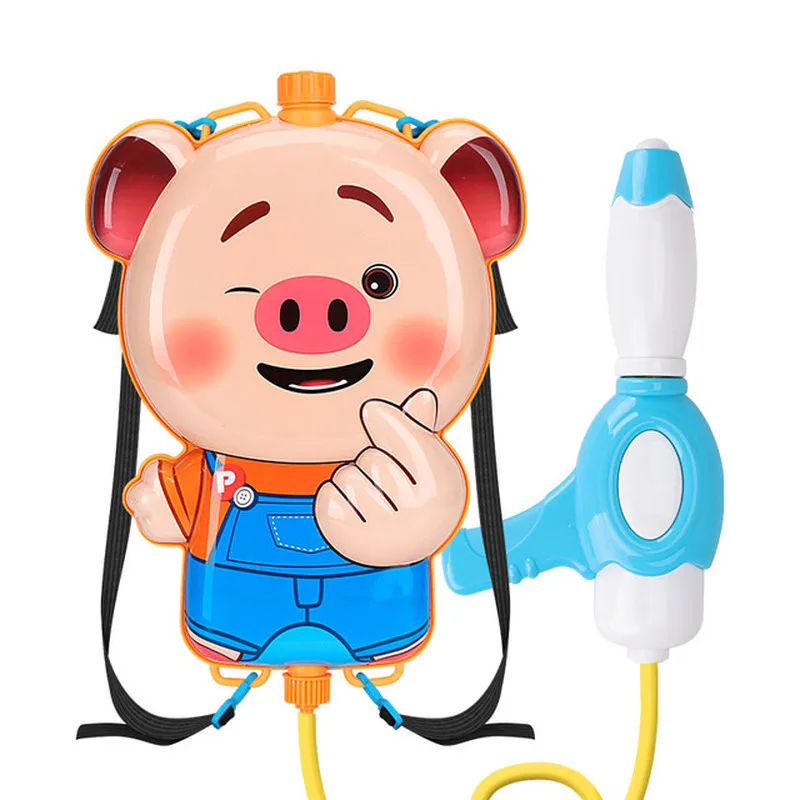 

New Tank Backpack Water Playing Toy Cartoon Shape Beach Children Water Fun Sprayer Pulling Bag Playset Large Capacity Water Gun