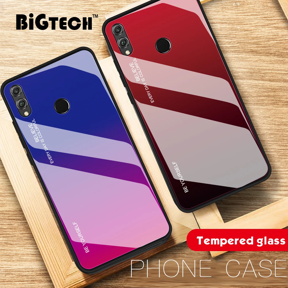 Многоцветный чехол BiGTECH для HUAWEI Y7 Y6 Pro Y9 Y5 2019 стеклянный телефона Huawei Prime P Smart Z